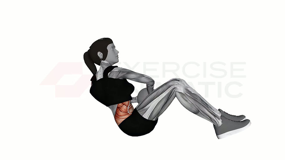 3D animation of a female performing Russian Twist With Medicine Ball with muscle highlights