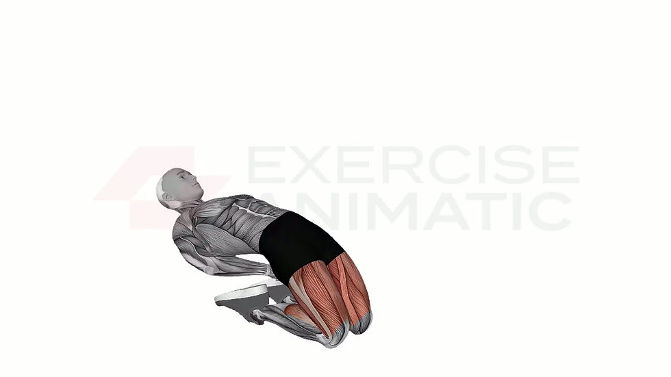 3D animation of a male performing Bodyweight Kneeling Sissy Squat with muscle highlights