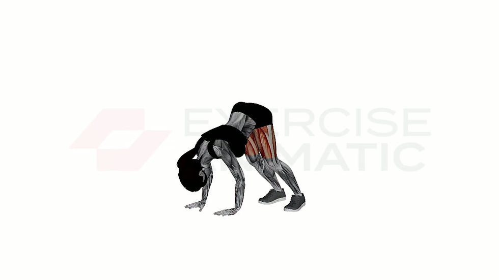 3D animation of a female performing Pike Alternating Opposite Hip Taps with muscle highlights