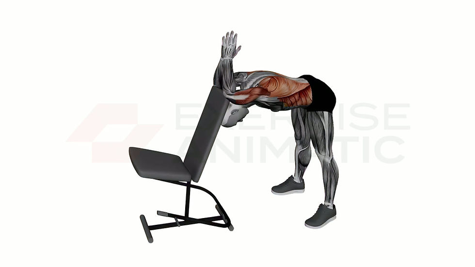 3D animation of a male performing Pyramid Prayer with muscle highlights