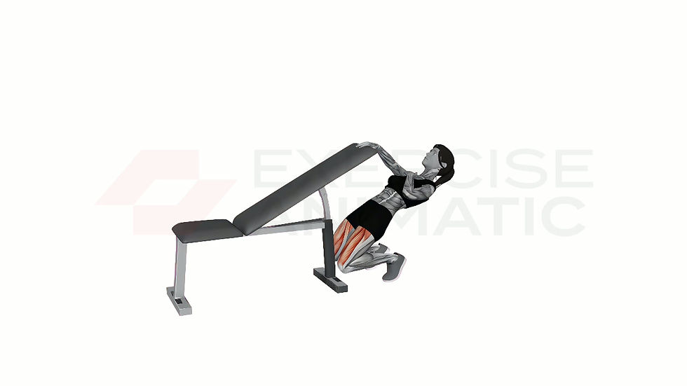 3D animation of a female performing Sissy Squat Bodyweight with muscle highlights