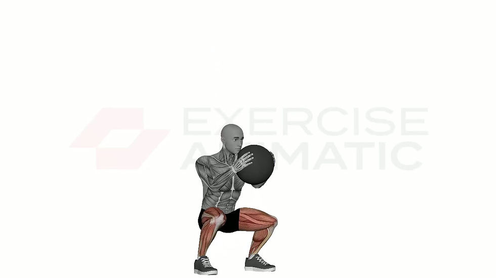 3D animation of a male performing Medicine Ball Jumps with muscle highlights