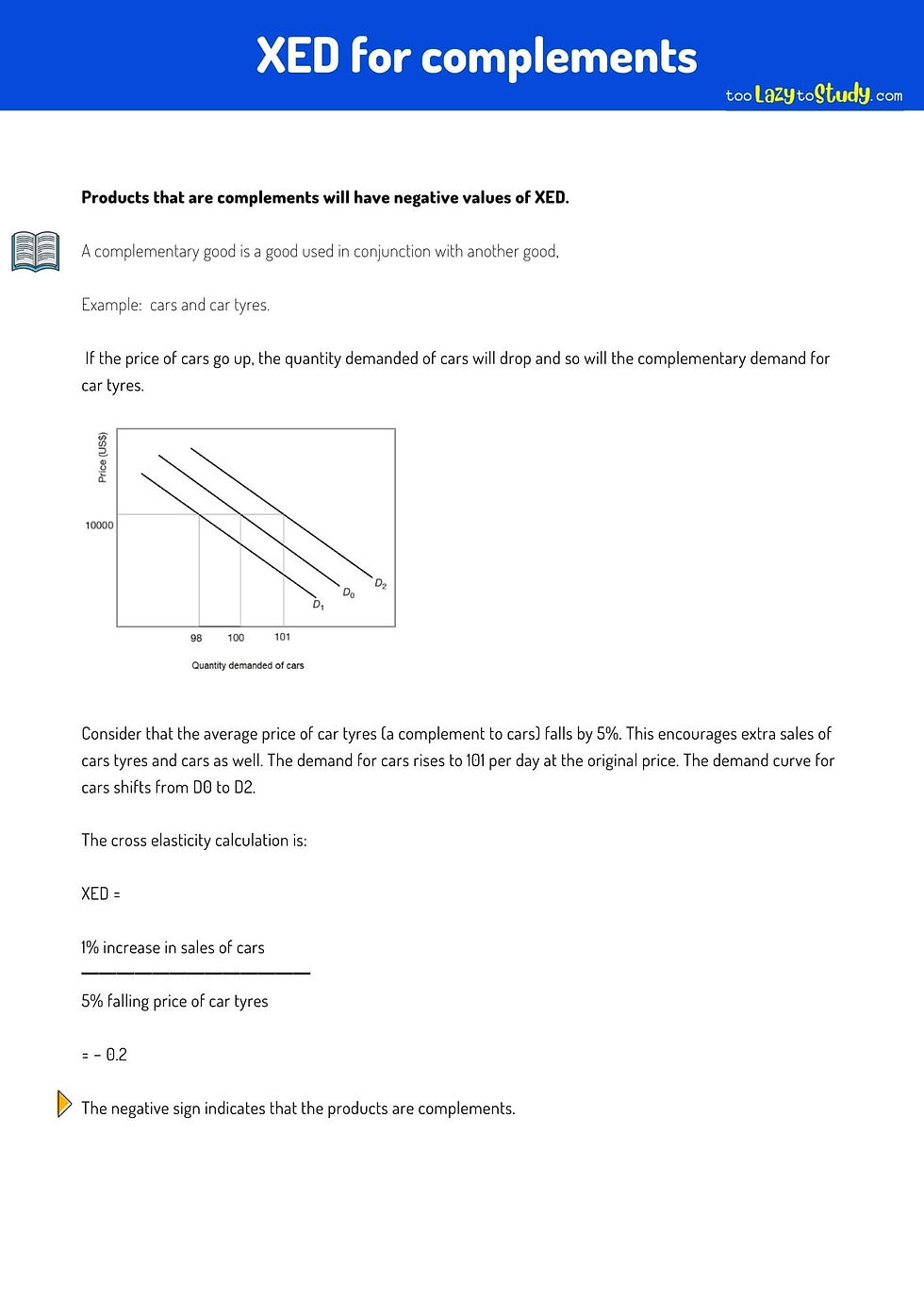XED for complements diagram explained