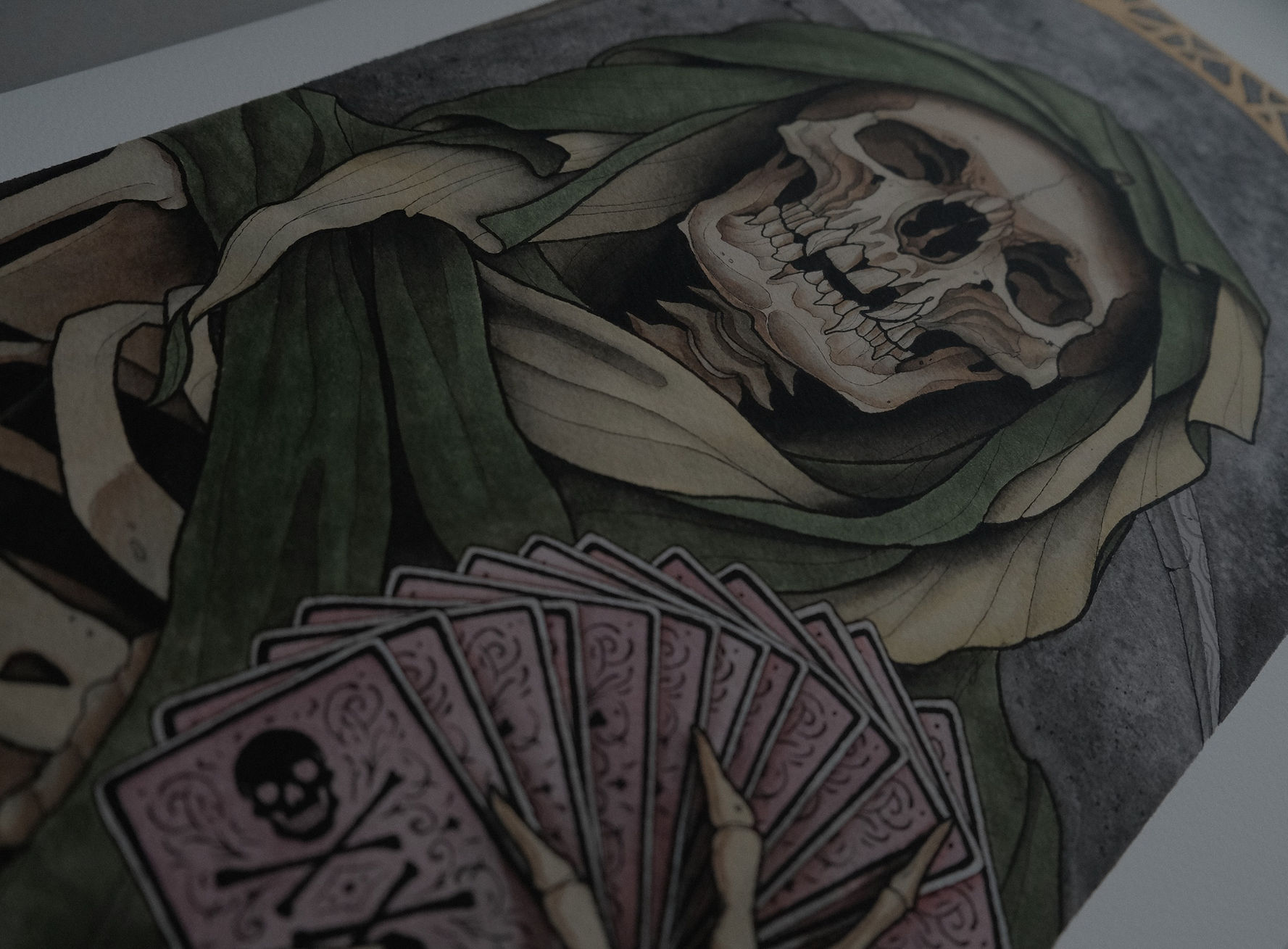 Skeleton Reaper, Painting Neotraditional Tattoo Artist | Austin Texas