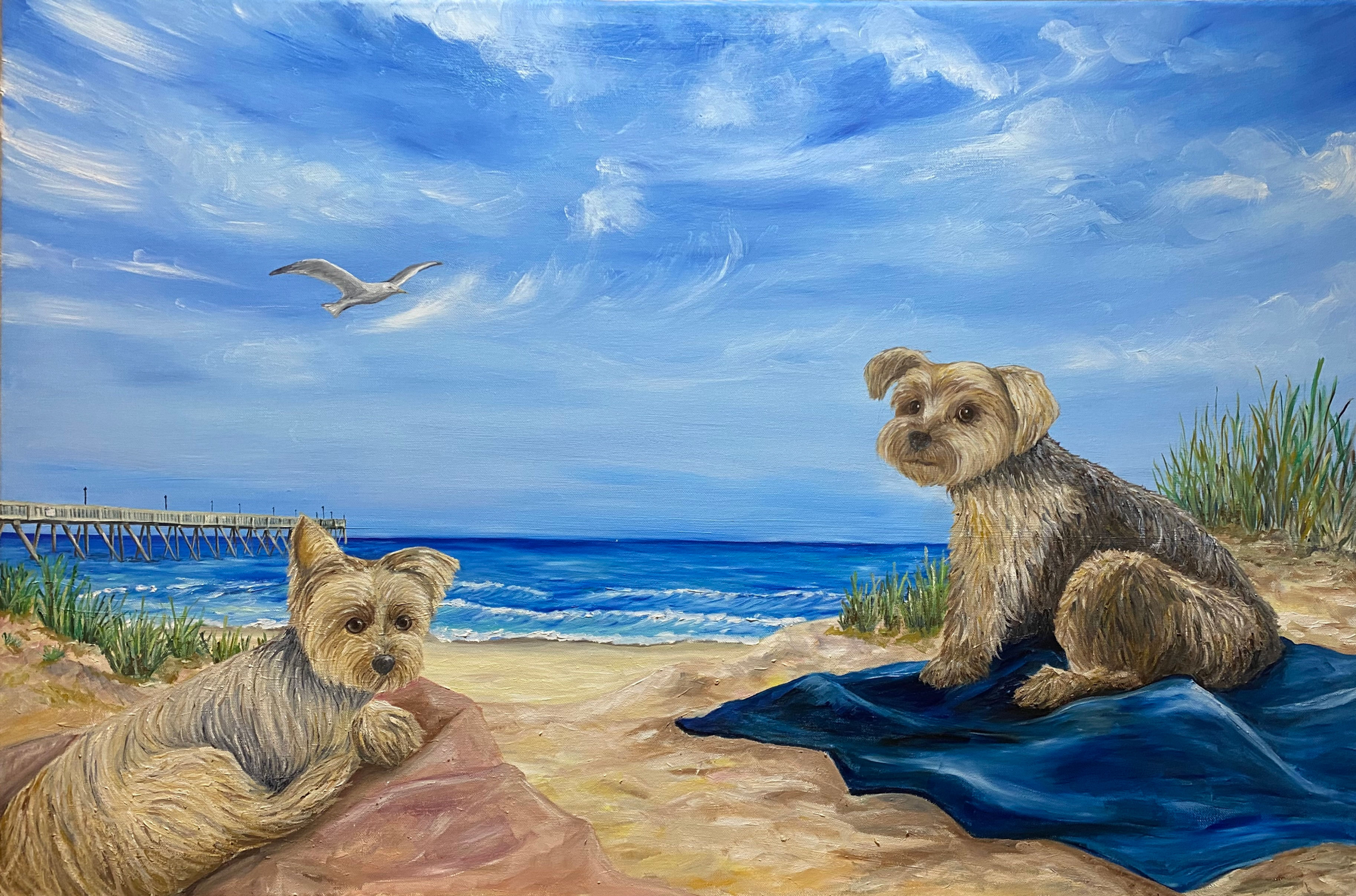 Yorkies on the Beach