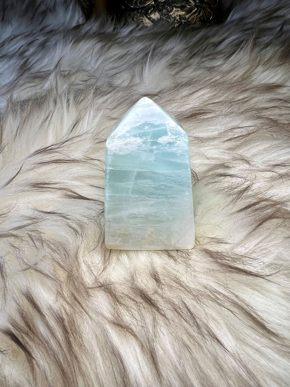 Caribbean Blue Calcite & Aragonite Obelisk