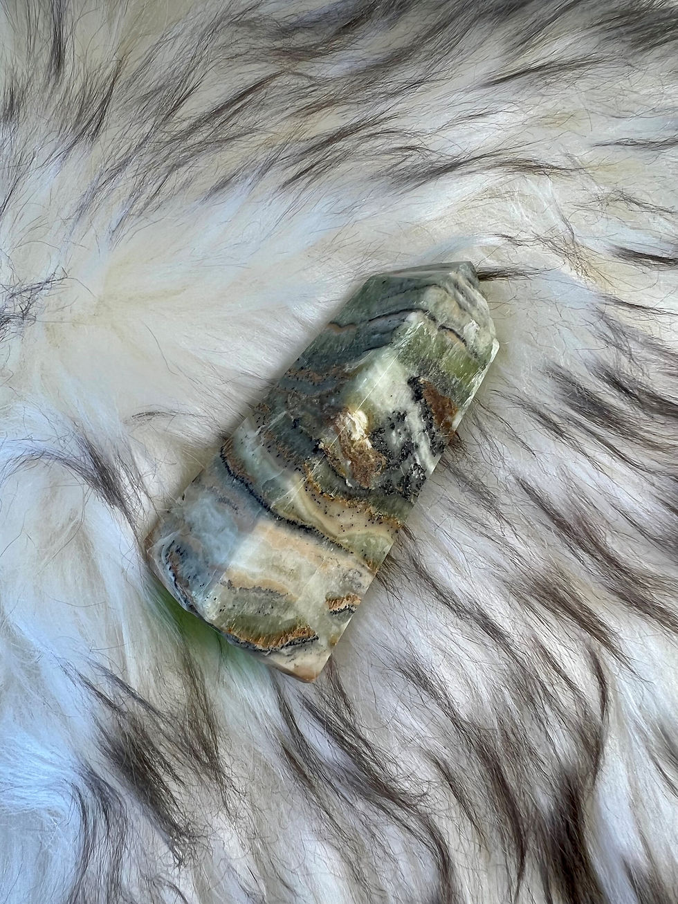 Kiwi Calcite Obelisk "B"