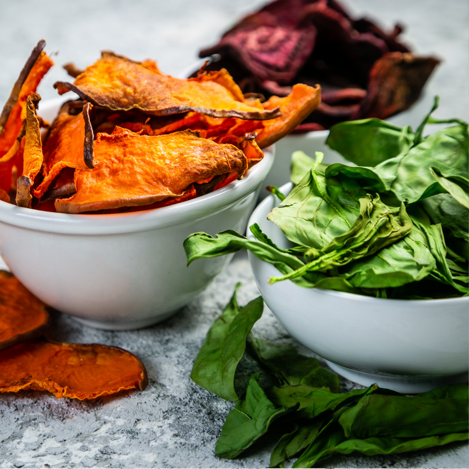 freeze-dried vegetables as a snack