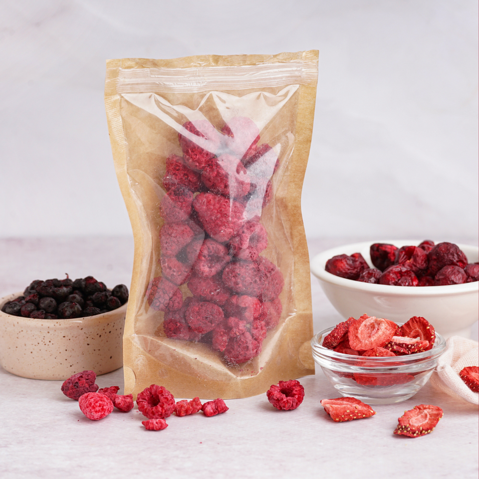 gefriergetrocknete Früchte als Snack