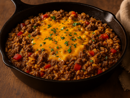 🍲 Daily Chuckwagon Recipe One-Pot Cheesy Beef & Rice Skillet 🧀🥩