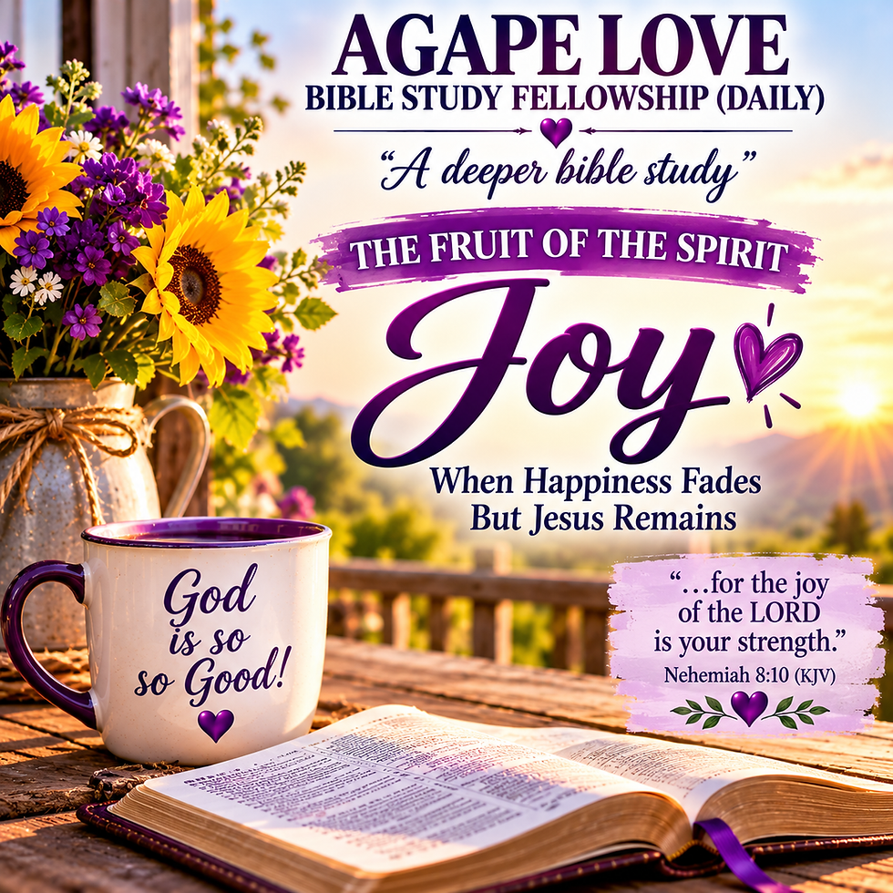 🍇🌿 BIBLE STUDY FELLOWSHIP (DAILY)“A deeper bible study”Wednesday • October 7, 2026😊 JOY — WHEN HAPPINESS FADES BUT JESUS REMAINS
