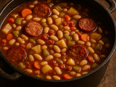 🌾 Chuckwagon Smoked Sausage & White Bean Soup