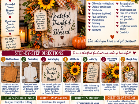 🍂 Thrifted Treasures & DIY CreationsWednesday, September 23, 2026🌻 CRAFT OF THE DAY