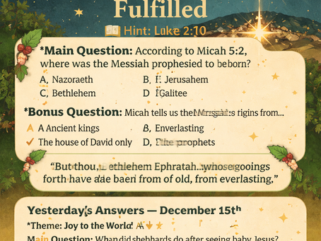 🎄 Bible Trivia – December 16th