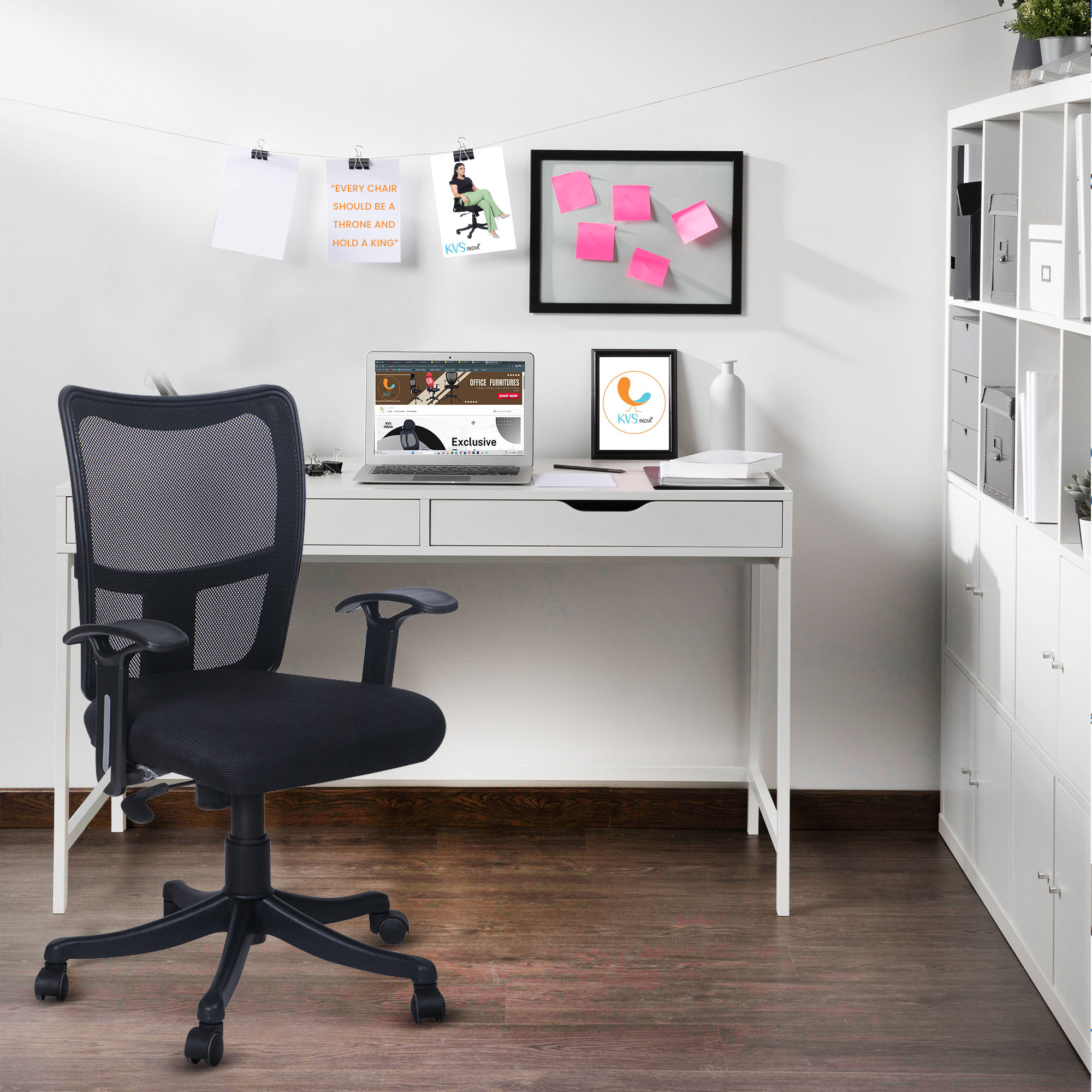 KVS INDIA SILVERLINE BLACK High Back Ergonomic, Office Mesh Adjustable Chair