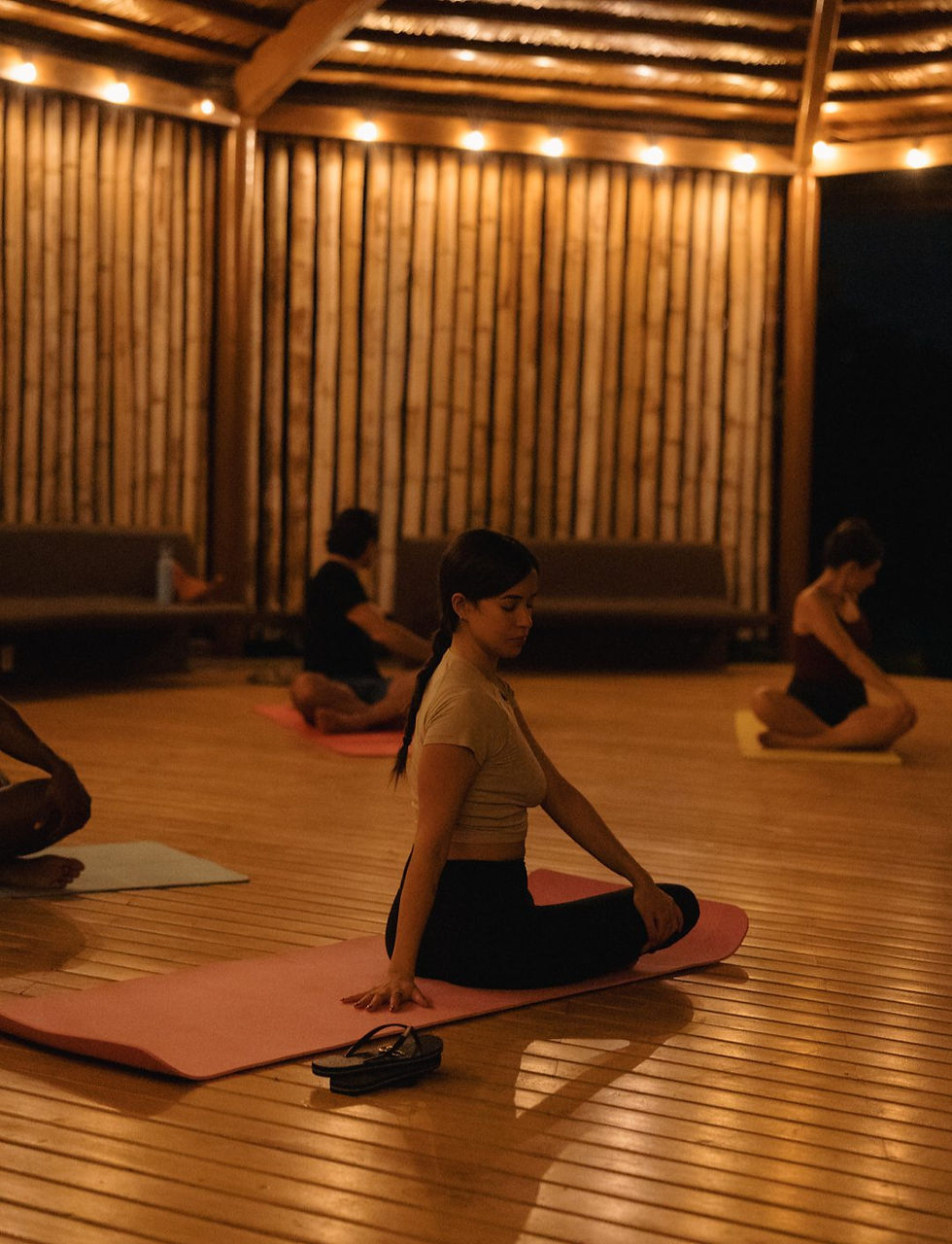 Opening night yoga.