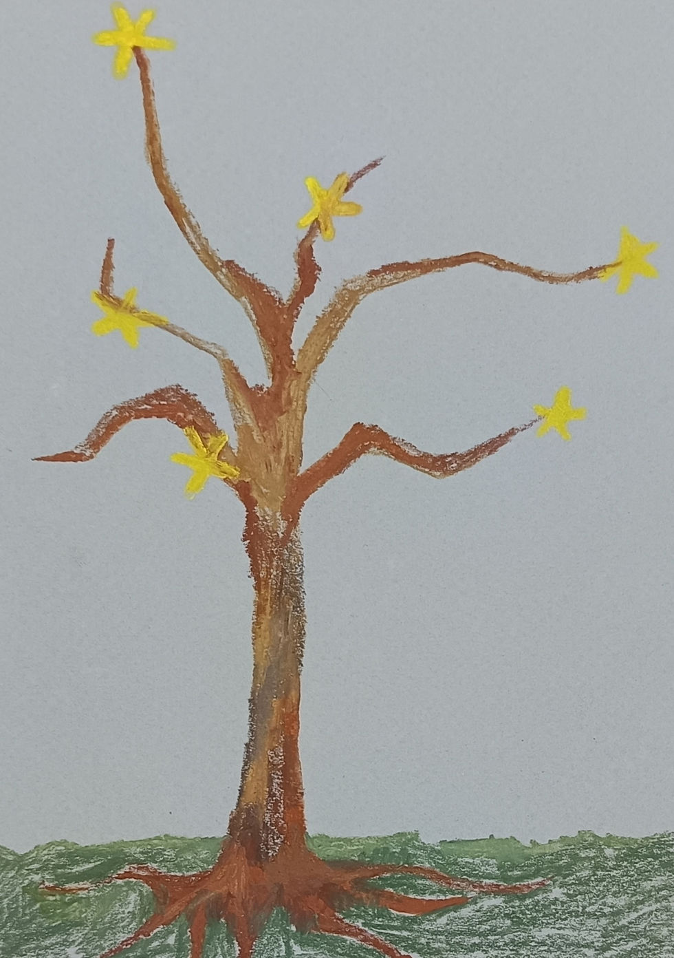 Arbre creat amb pastels