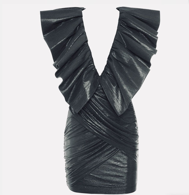 Thumbnail: Giselle Ruffled V-Neck Sleeveless Bandage Mini Dress