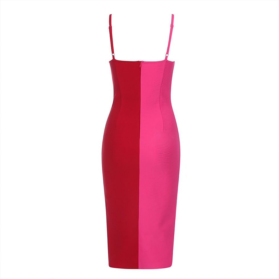 Thumbnail: Alek Sleeveless Backless Colorblock Dress