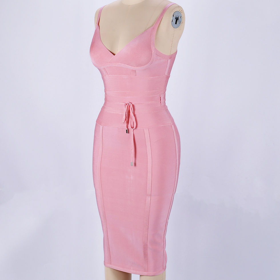 Thumbnail: Emilia Strappy Tie-Front V-Neck Bandage Dress