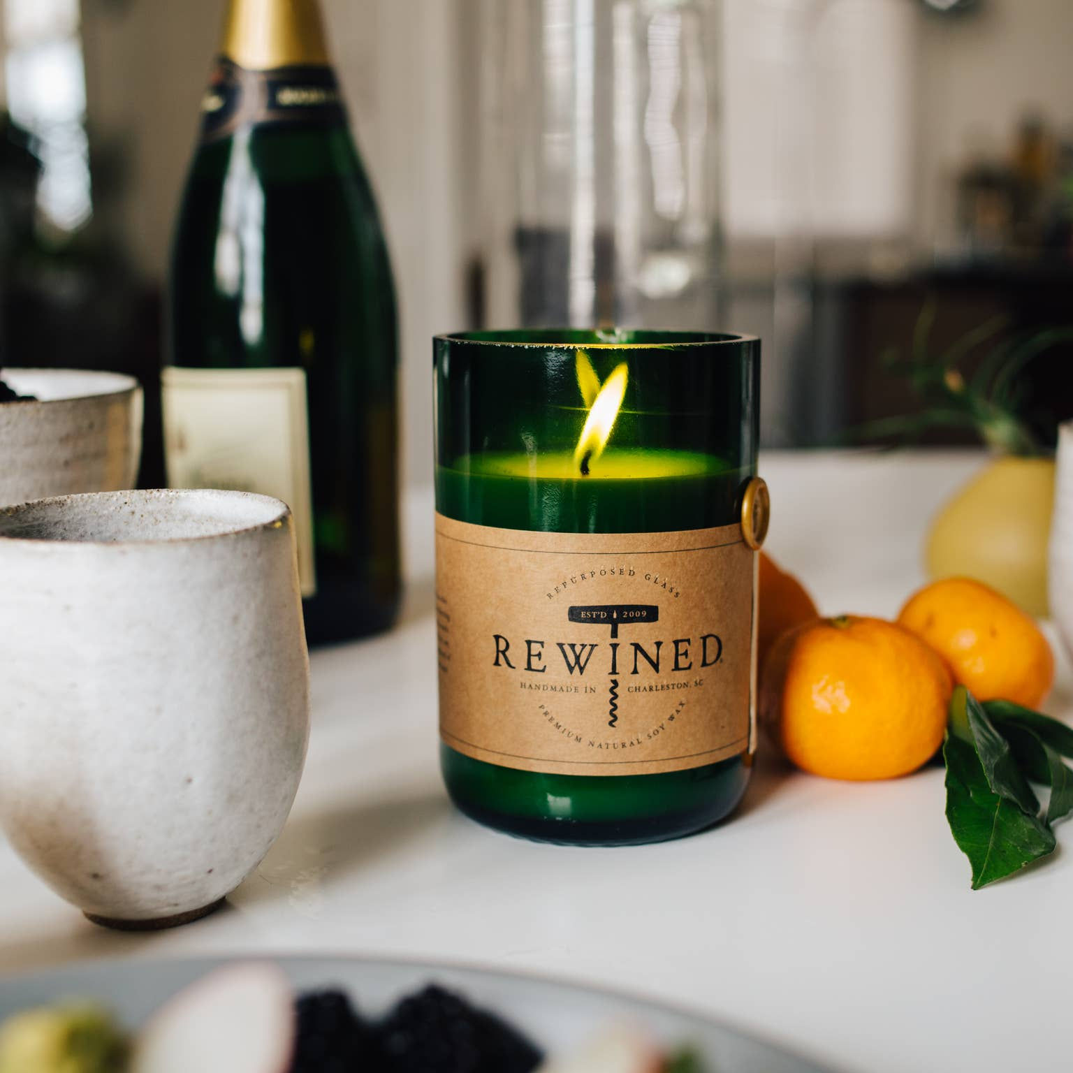 ReWined Hand-Crafted Signature Soy Wax Candle- Mimosa