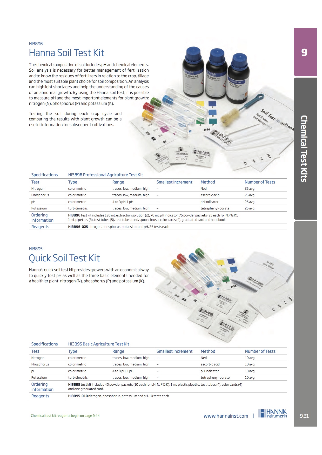 Hanna - Chemical Test Kits