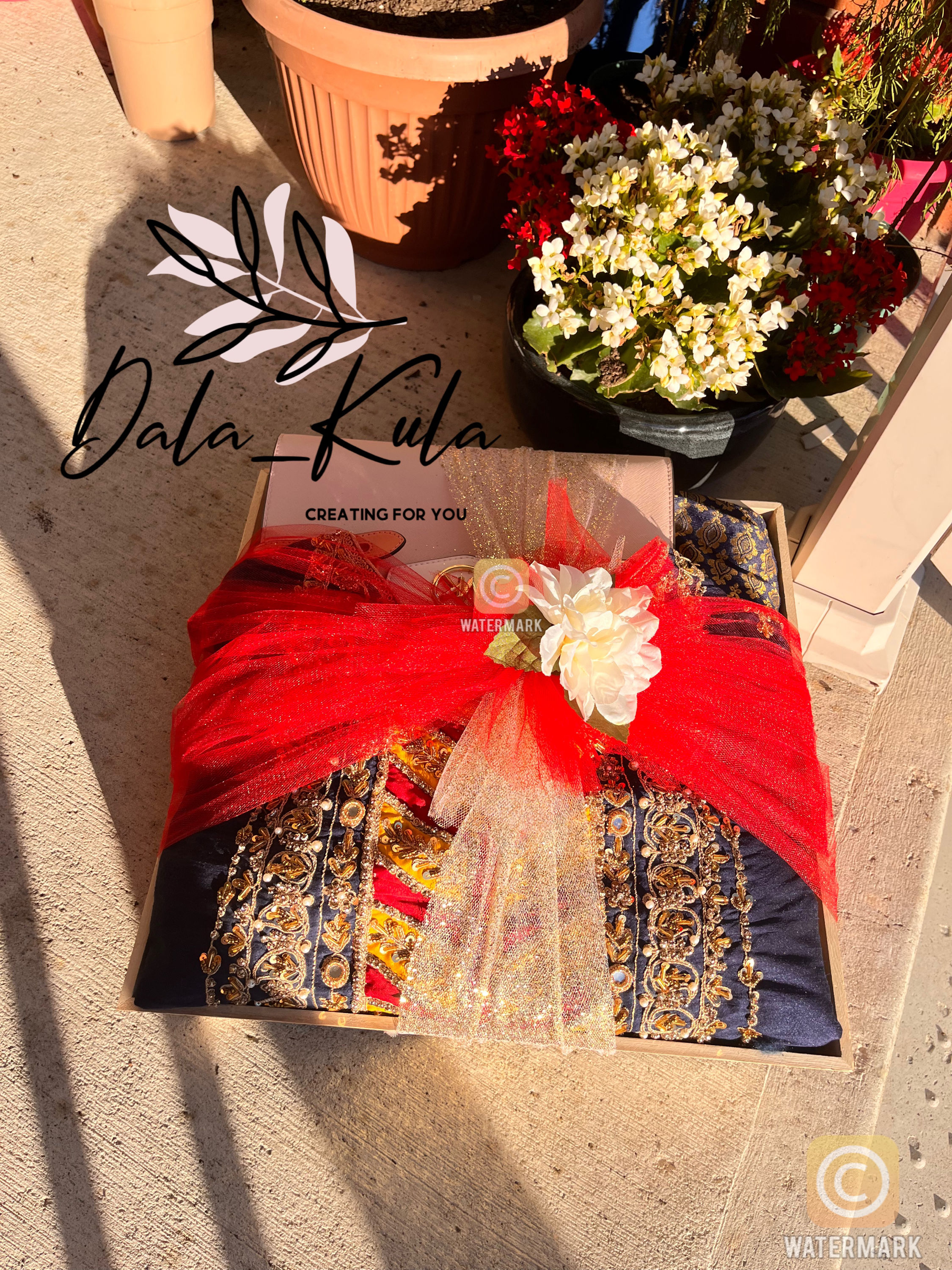 Decorated Outfit on a Wooden Tray