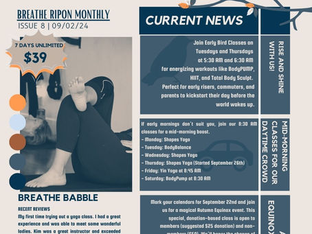 September Newsletter: Embrace the Change at Breathe Ripon!