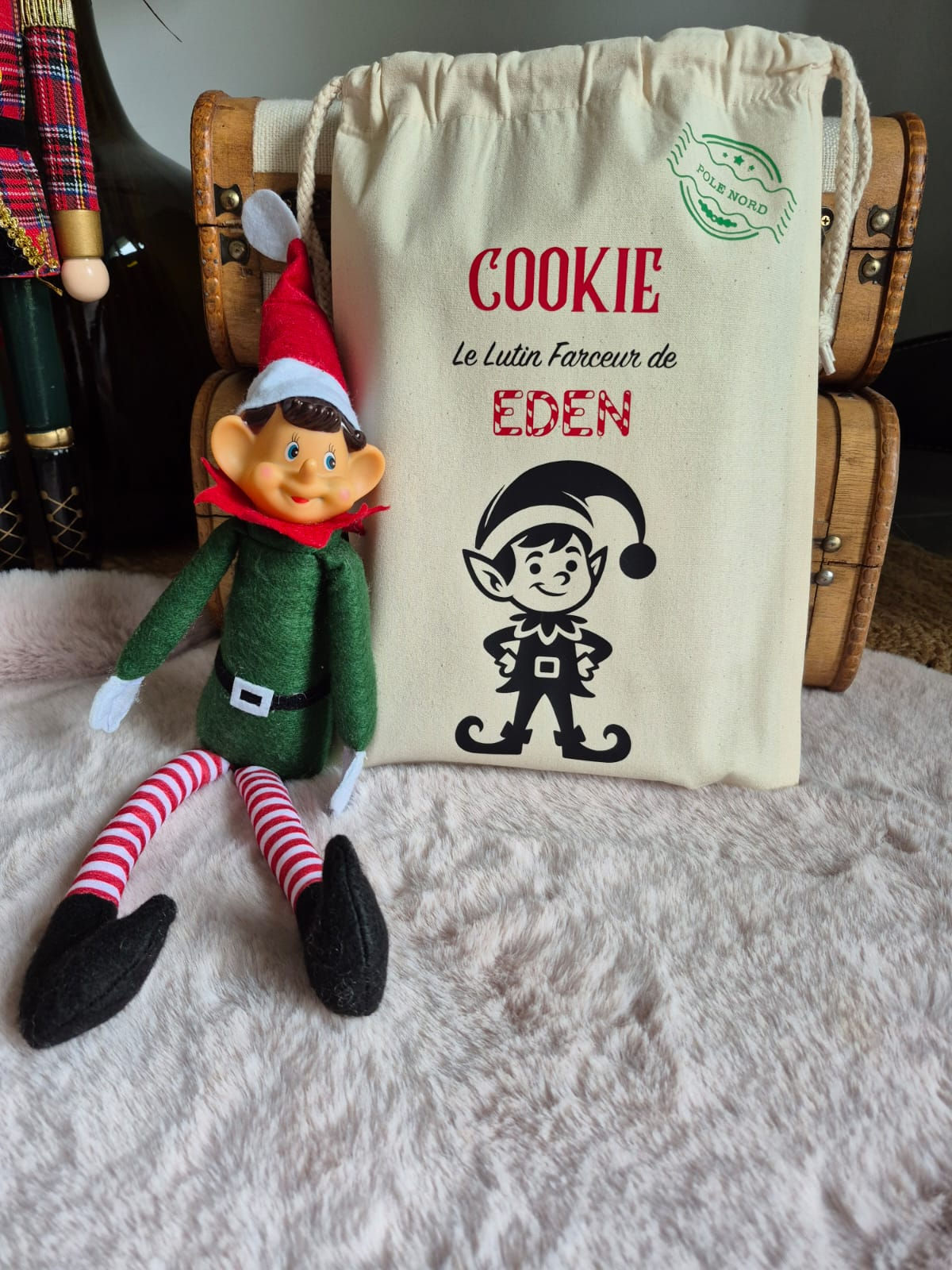 LUTIN FARCEUR + POCHON PERSONNALISÉ