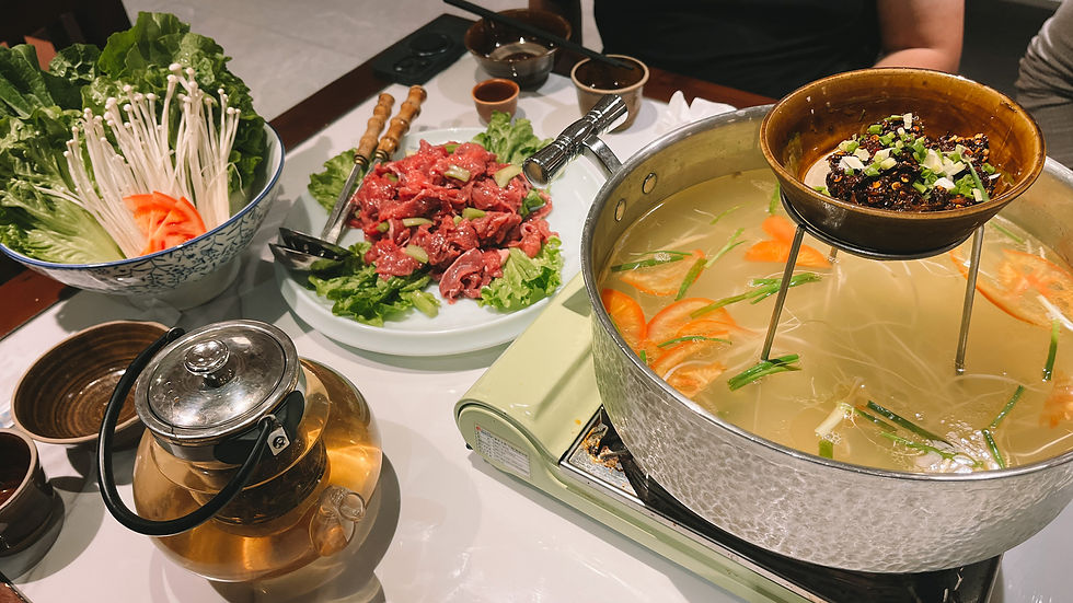 Hot pot for dinner in Xijiang Qianhu Miao Village, Guizhou, China