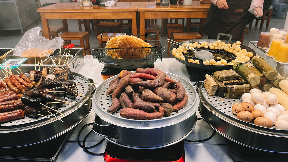 Snacks from street vendor in Xijiang Qianhu Miao Village, Guizhou, China