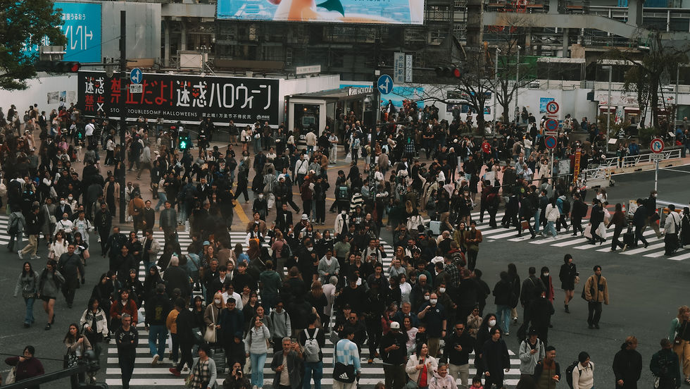 People walking on Shibuya Scramble Crossing in Tokyo, Japan