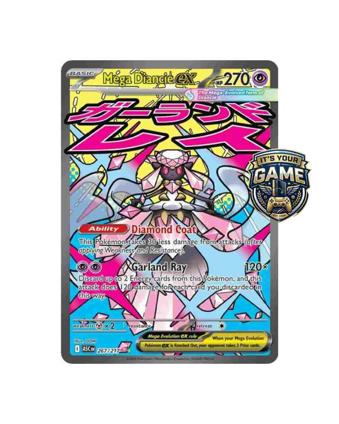 Mega Evolution Ascended Heroes - 267/217 Mega Diancie ex Mega Attack Rare