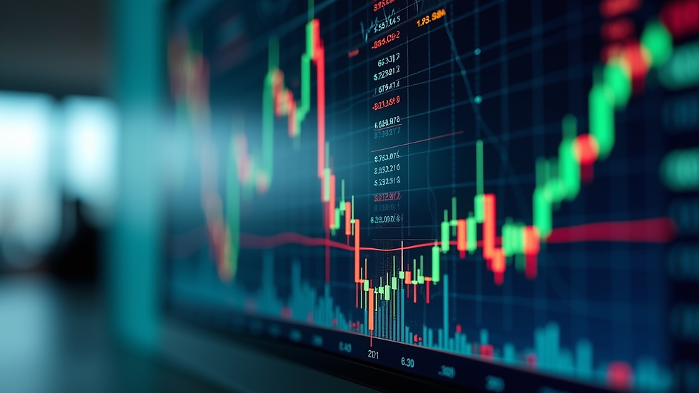 Close-up view of a stock market ticker displaying financial data