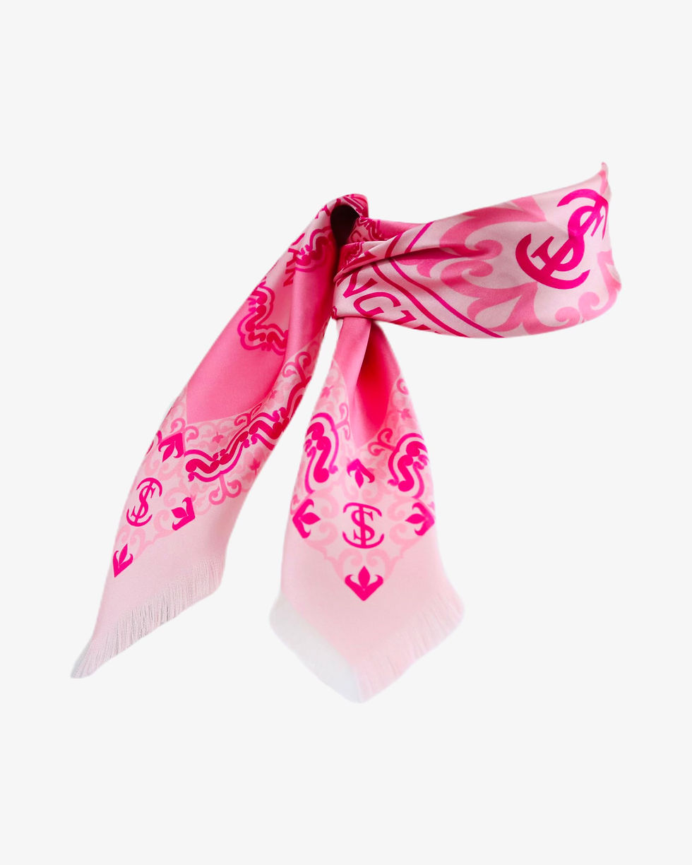 Thumbnail: Barbie Pink - Acheik Print Silk Scarf