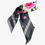 Thumbnail: Black Pink - Floral Print Silk Scarf
