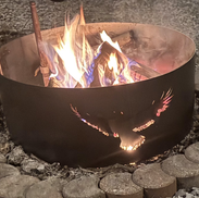 Burning wood fire pit