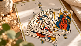 Tirage de tarot baigné de lumière.png
