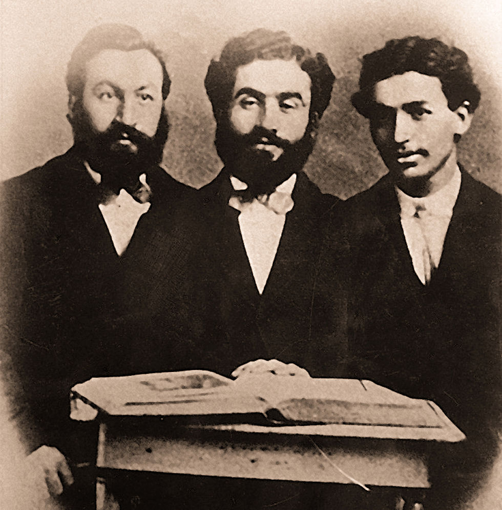 In 1881, Hagop (Jacob) Seropian, right, was the first Armenian to settle in Fresno. He wrote to his family about the climate that was so much like their native Armenia. His brothers Garabed, left, and Simon soon joined him in Fresno. Photo courtesy of the Fresno City & County Historical Society - Fresno Bee Collection. All rights reserved.
