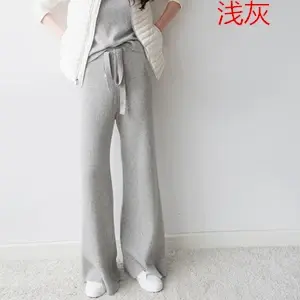 Thumbnail: Women Pants 2020 New Winter Soft Waxy Comfortable High-Waist Cashmere Knitted