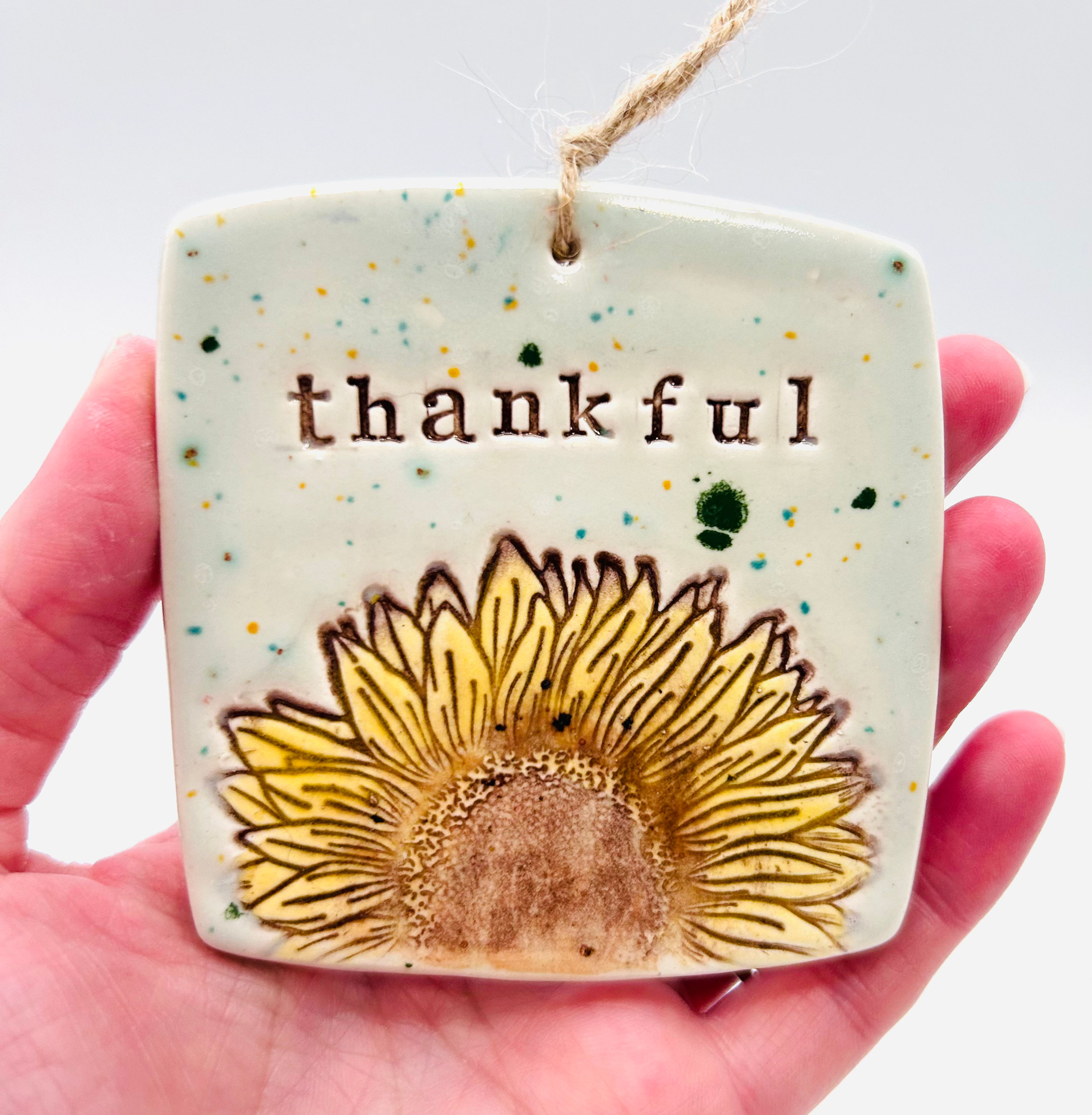 Thankful sunflower ornament 