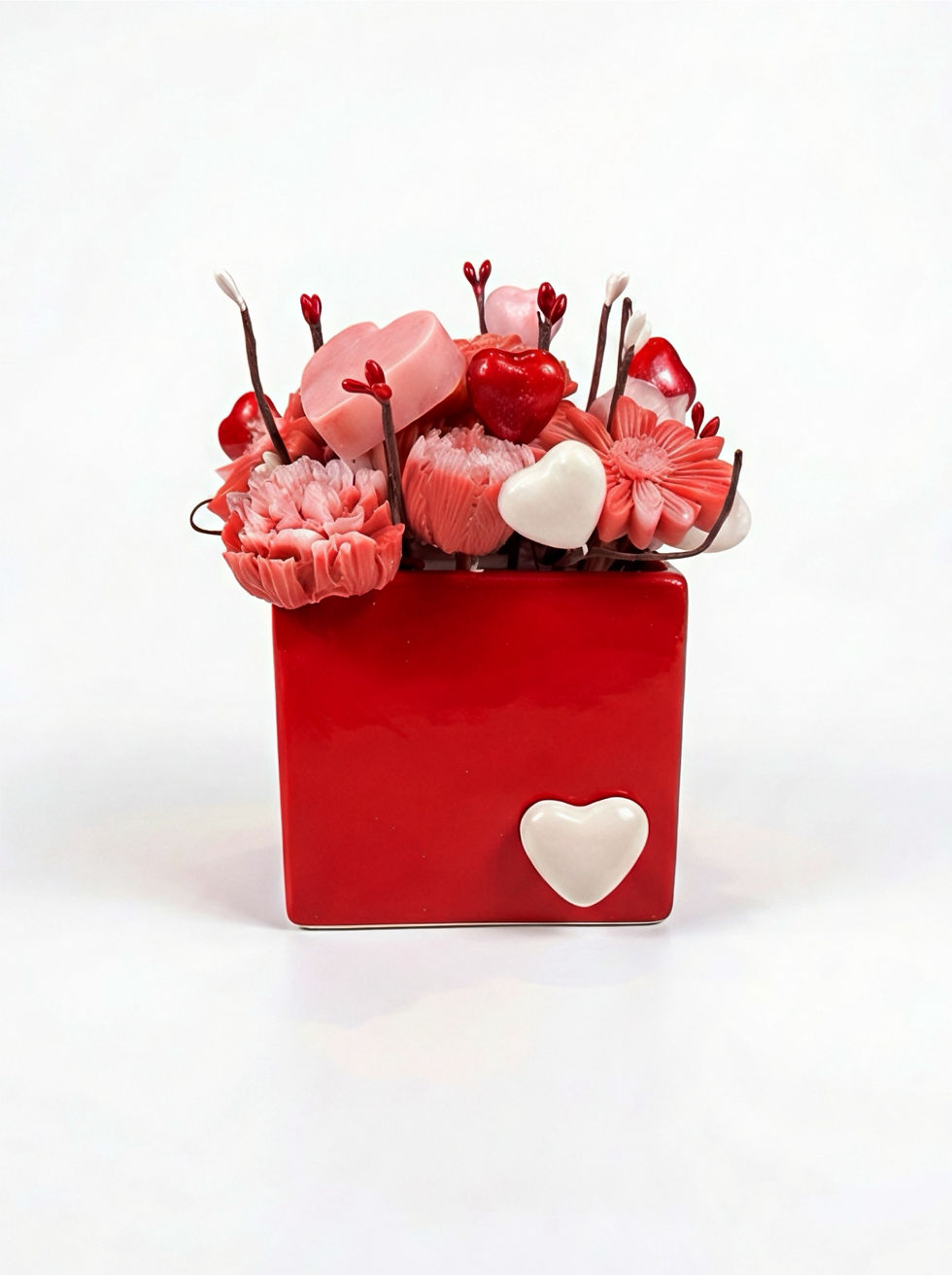 Thumbnail: Valentine's Candle Flower Box Front View