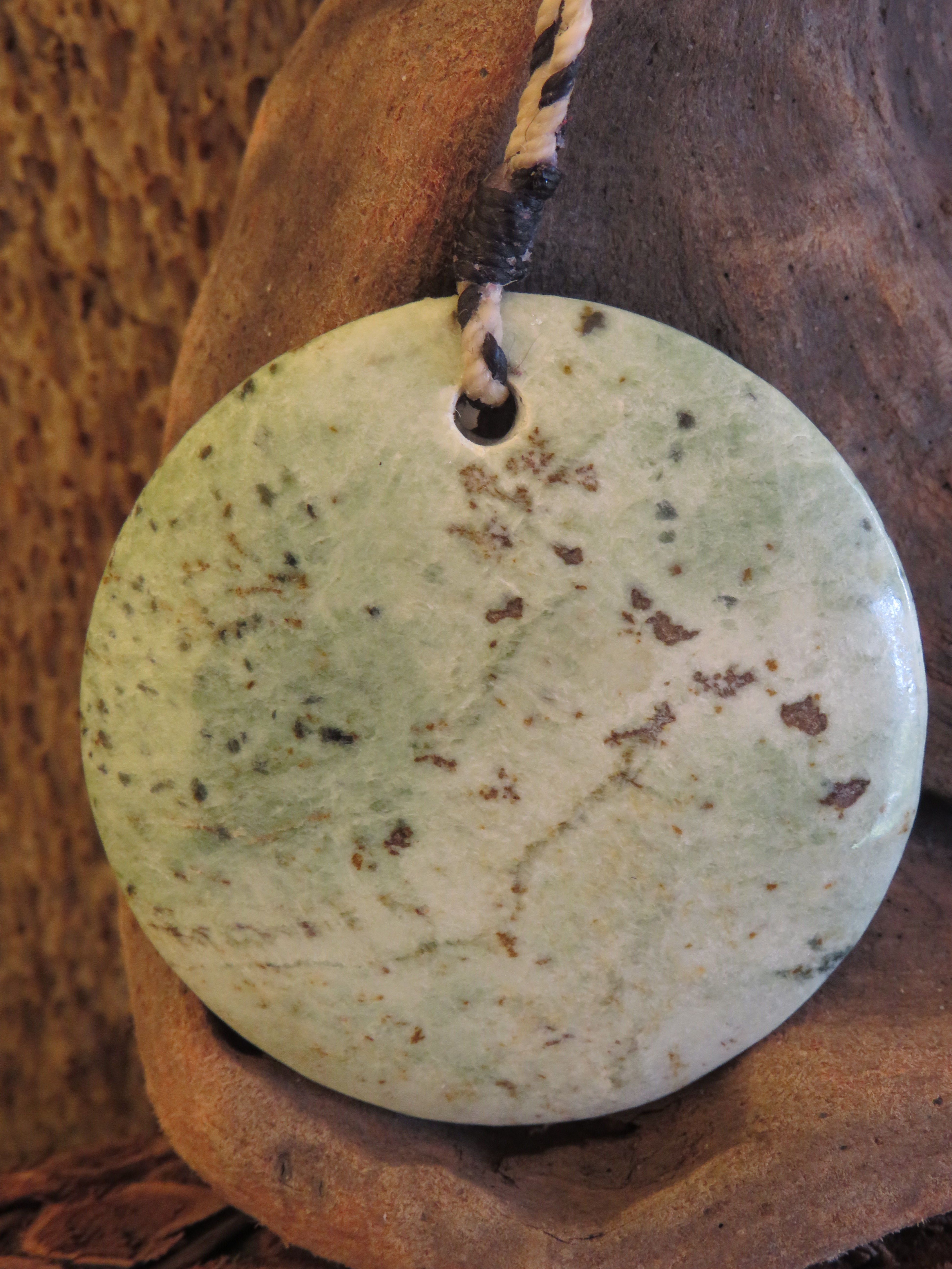 Arahura Kokopu Jade Pierced Disc Pendant