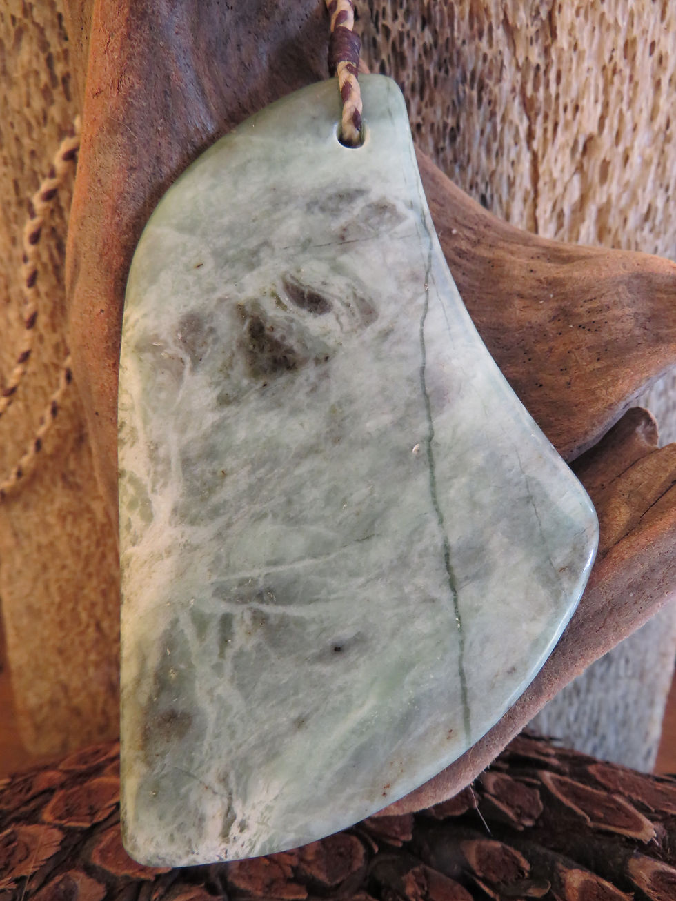 Nelson Blue Nephrite And Diopside Freeform Drop Pendant