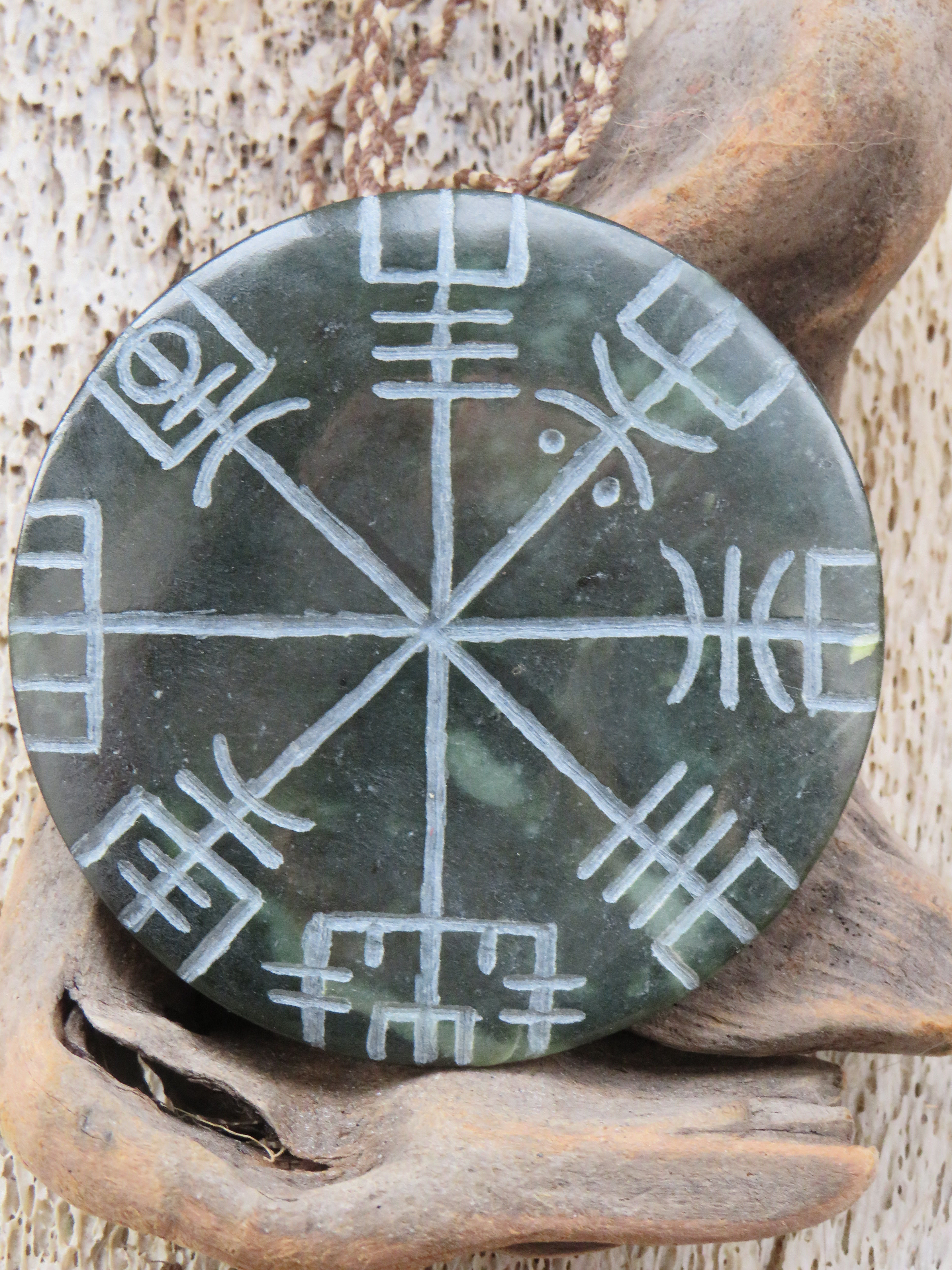 Large South Westland Jade Vegvisir Pendant