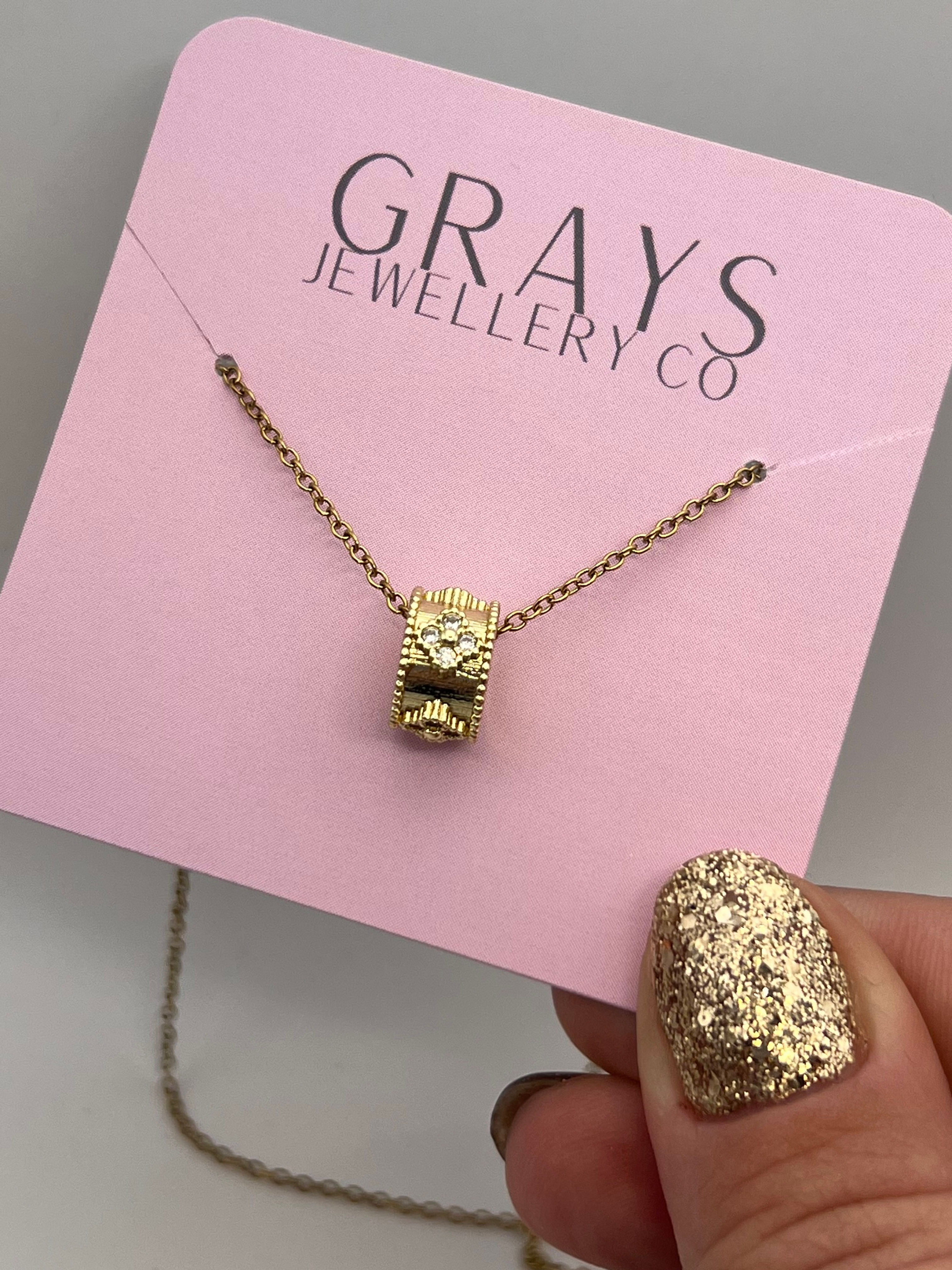 Elif Roller Pendant Necklace - Gold