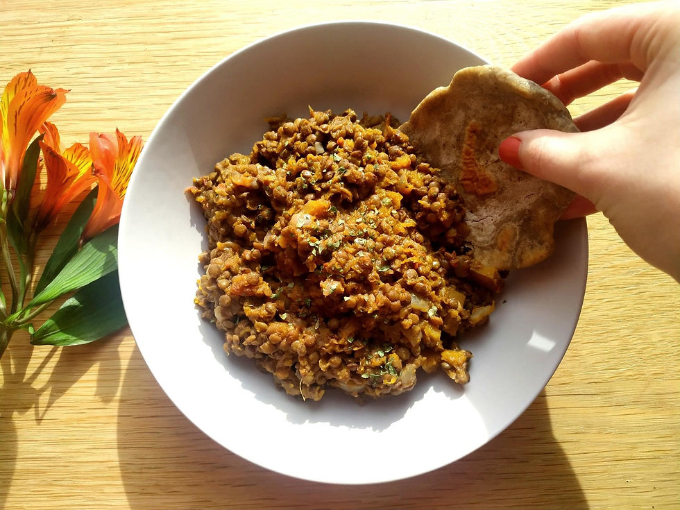Dahl de lentilles et chapati