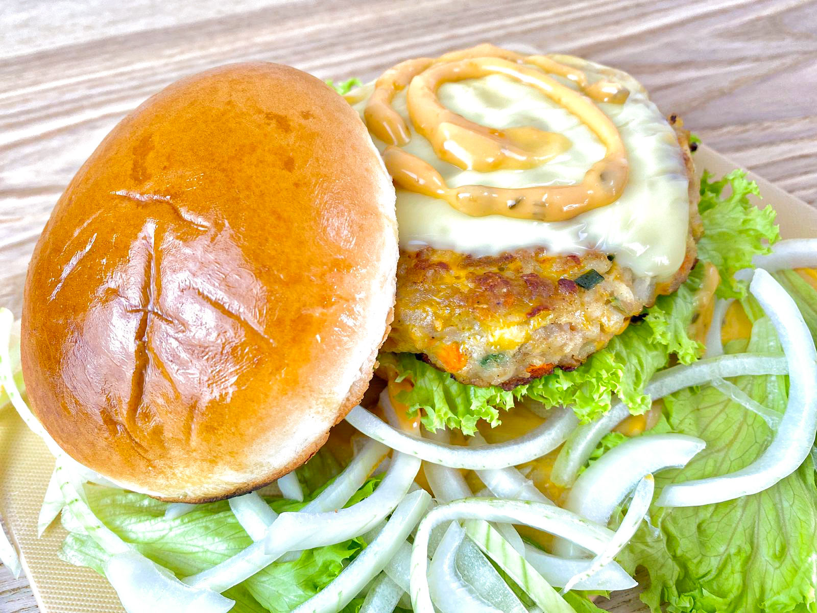 #B01 - Pork patty burger with salted egg