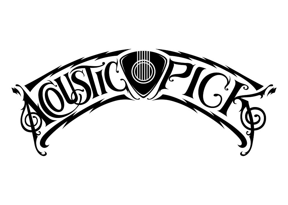 Logo Acoustic Pick - Positivo Negro