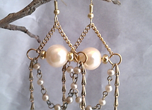 Upcycled Pearl Chandelier